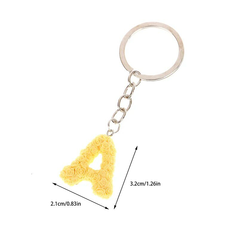 Colorful Acrylic Glitter Alphabet Keychain 26 Initials A-Z Letter Key Ring Pendants For Women Girls Bag Charms DIY Jewelry Gifts