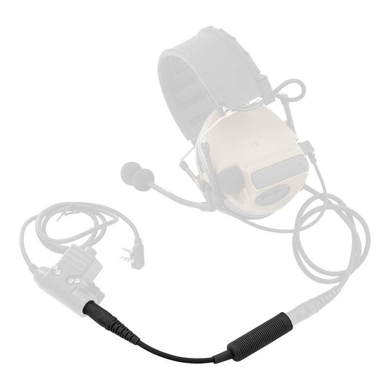 Adaptador de fone de ouvido tático para Peltor Comtac, Comtac, Msa, Sordin, Tci Liberator, U-174, OTAN Militar, Cabo