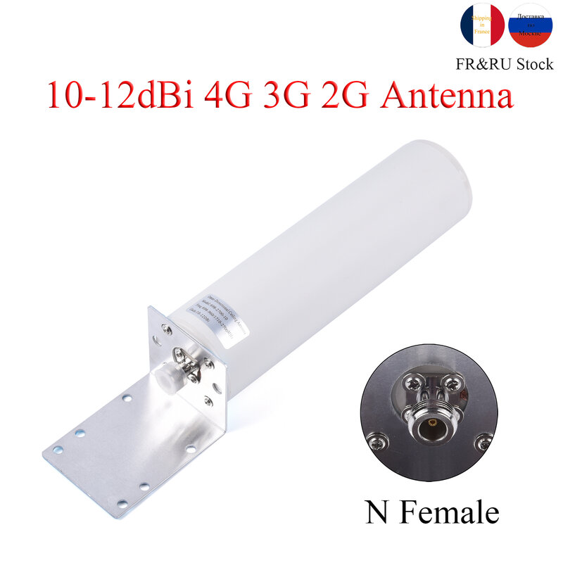 Antena de cabo fêmea exterior N para amplificador e roteador Booster, 698-2700MHz, 10-12dBi, 2G, 3G, 4G, LTE, FR & RU Armazém