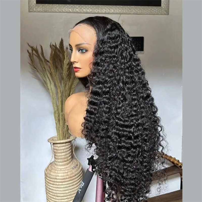 Long 26“ Natural Soft Glueless 180Density Black Kinky Curly Lace Front Wig For Women BabyHair Preplucked Heat Resistant Daily