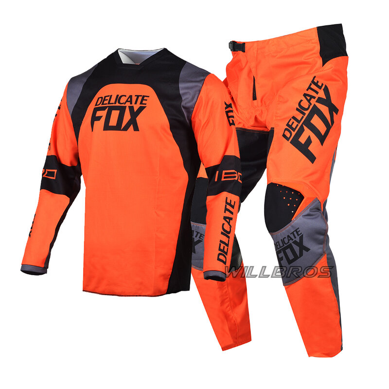 Delicate Fox 180 MX Jersey and Pants Combo Suit Motocross Kits MTB DH UTV ATV Enduro Dirt Bike Bicycle Cycling Race Gear Set