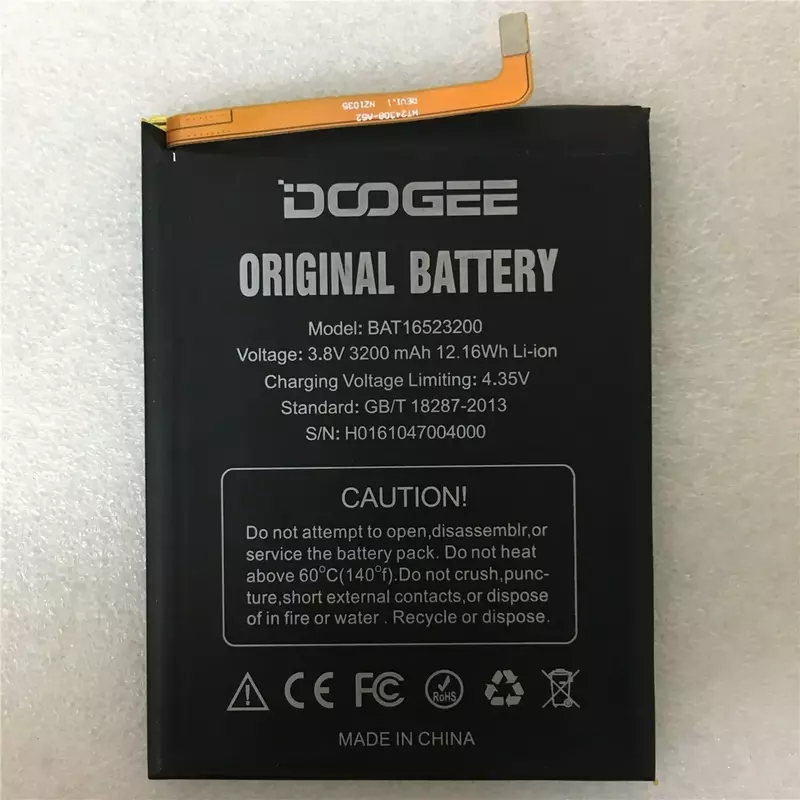 Nieuwe Originele Batterij Bat16523200 Mtk6750 Vervanging 3600Mah Onderdelen Voor Doogee Y6 Y6c Y6 Piano Smartphone + Gratis Tools