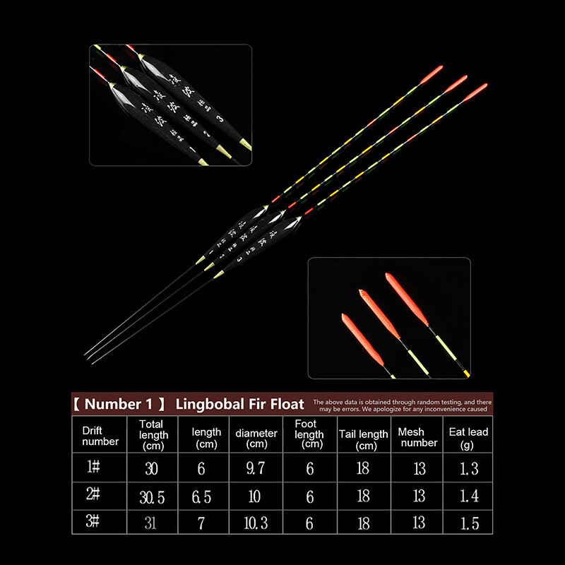 1 Pc Wooden Fluorescent High Sensitivity Float Glowing Float Marker Bold Fishing Light Buoy Fishing Accessories