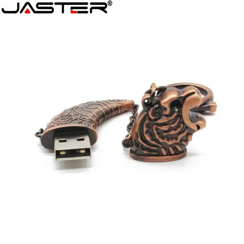 JASTER พวงกุญแจโลหะ64GB 32GB 16GB 8GB 4GB ดามัสกัสมีดกริช Dool USB 2.0แฟลชไดรฟ์ของขวัญกันน้ำ