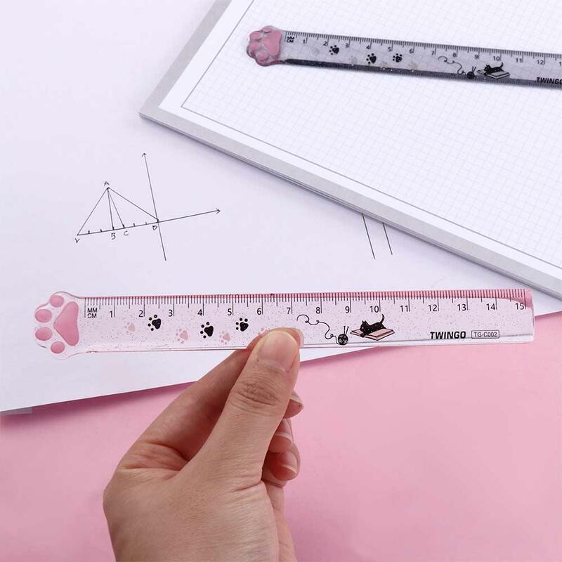 Students Stationery Office School Supplies Painting Kids Gifts Cats Claw Ruler Scale Ruler Measuring Ruler Straight Ruler