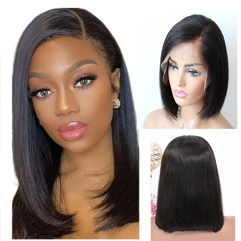 Hot Sale Short BOB Wig T Part Side Part Bob Wigs Lace Frontal Cuticle Aligned Pre Plucked Brazilian Human Hair for Black Women