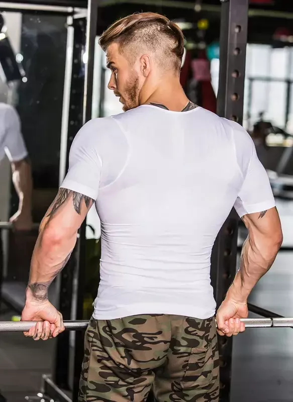 Burn Vest Dry Shirt Quick Slim Chest T-shirt Slimming Men's Tummy Shaper Body Posture Compression Under Fat Building
