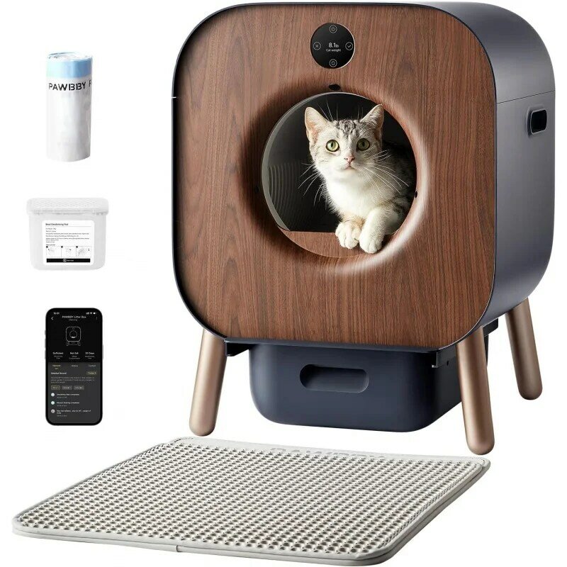 Самоочищающийся ящик для наполнителя, автоматический кошачий наполнитель для нескольких кошек, сертификат TUV/Защита от зажимов/безопасная защита/запахи