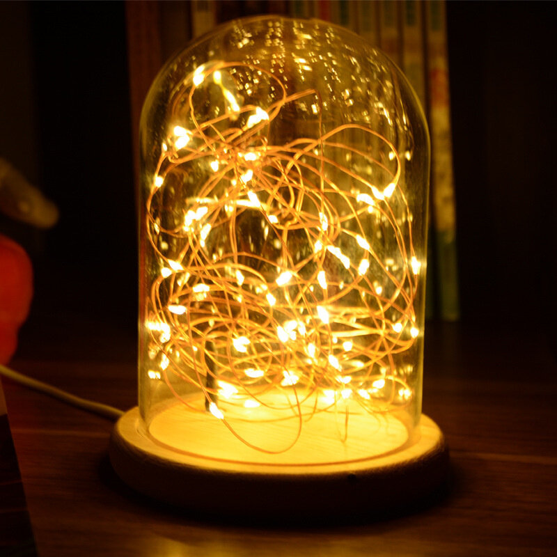 Lampe Led clignotante en verre, ambiance romantique et créative, luminaire décoratif d'intérieur, idéal pour une chambre à coucher