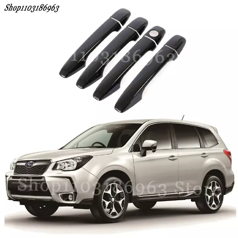 Gloss Black Door Handle Cover Sticker Trim For SUBARU Forester SJ 13-18car Sticker Car-Styling Accessories Cover Auto Parts