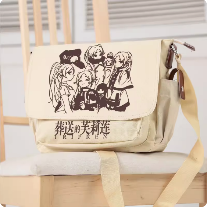 Модная похоронная школьная сумка-мессенджер с рисунком аниме Frieren на похороне для подростков