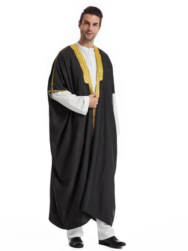 Ramadan Kebaya öffnen muslimische Mode Kimono Abaya Dubai Truthahn arabische Islam Abayas für Gebets kleidung Männer Robe Musulmane Hombre