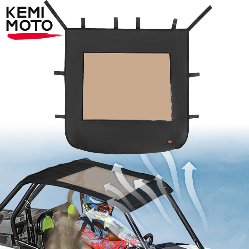 KEMIMOTO UTV Soft Top Sunshade Waterproof Canvas Roof 1680D Compatible with Polaris RZR XP 1000 / Turbo / 900 2014-2023