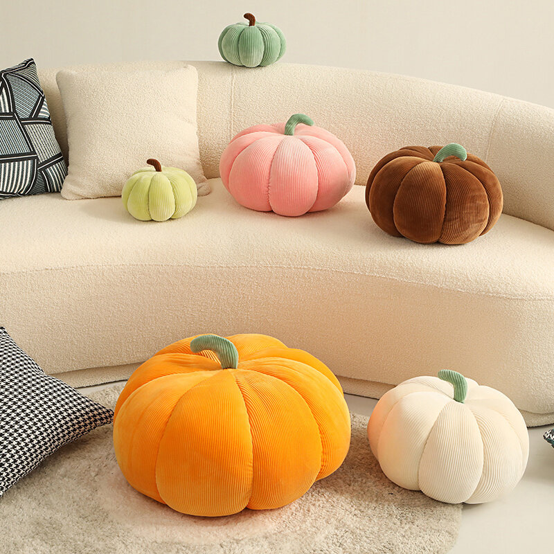 Halloween Pumpkin Plush Toy Kawaii 3D Plushies Pillows Soft Stuffed Cushion Doll Home Decoration for Sofa Couch Living Room