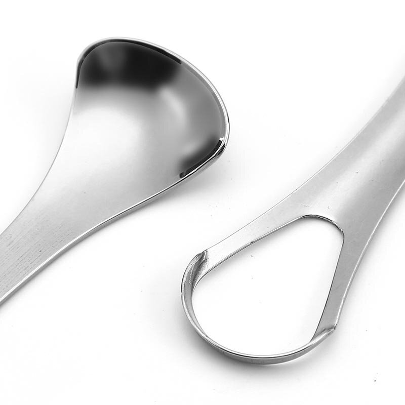 Pengikis lidah logam pembersih lidah baja tahan karat, alat pembersih mulut dapat digunakan kembali, perlengkapan perawatan kebersihan mulut