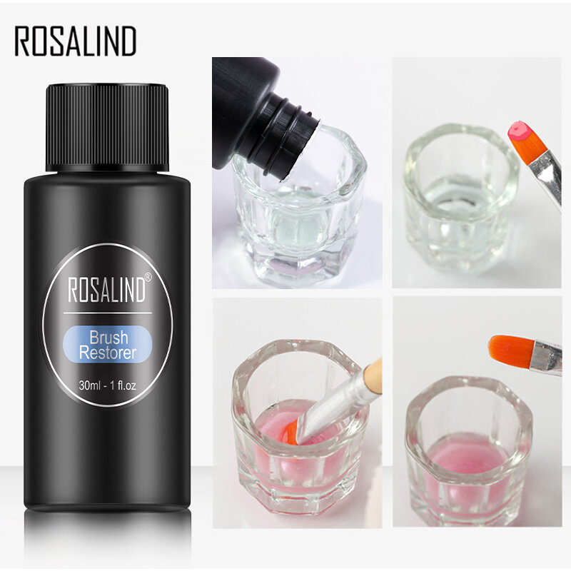 ROSALIND-cepillo de limpieza con agua, 1 unidad, elimina el esmalte de Gel de uñas del cepillo, herramienta de Arte de uñas, 30ml
