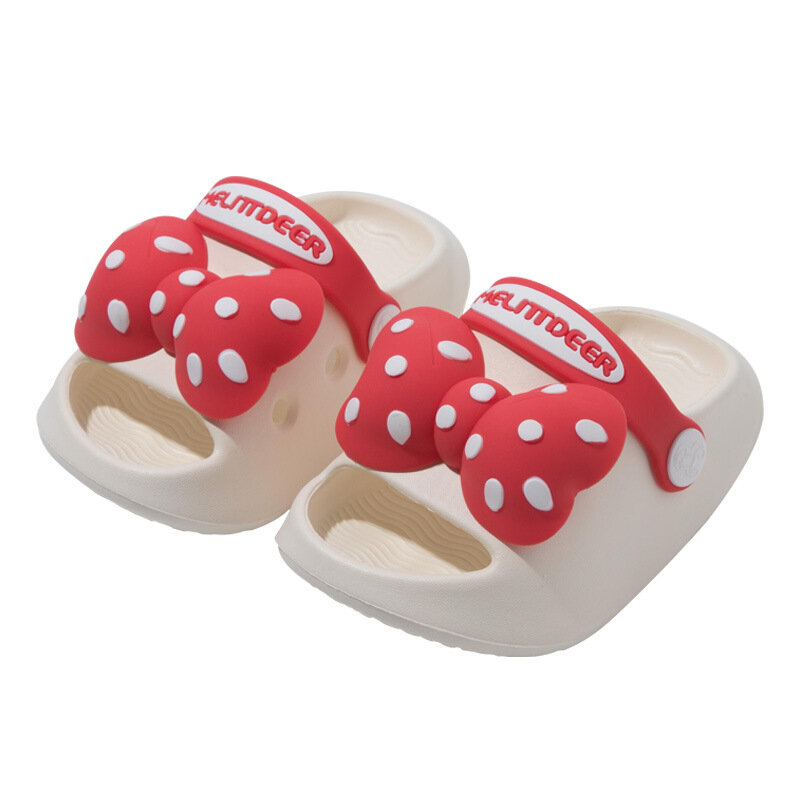 Children's Polka Dot Bow Tie Slippers Spring/Summer Boys and Girls' Sandals Cartoon Soft Sole Wear-resistant Baby Sandals