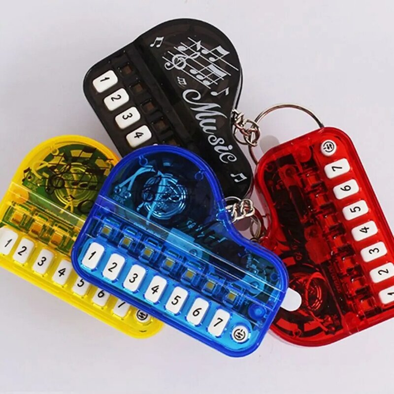 Mini Electronic Keyboard Keyring Luminous Musical Instrument Toy Piano Keychain Portable Sounding Piano Keychain