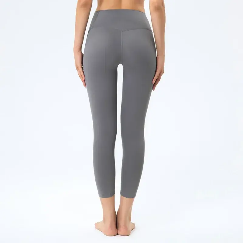 Bez wstydu linia joga damska kieszeń wysoka talia naga bezszwowa obcisła sportowe spodnie Fitness do podnoszenia bioder