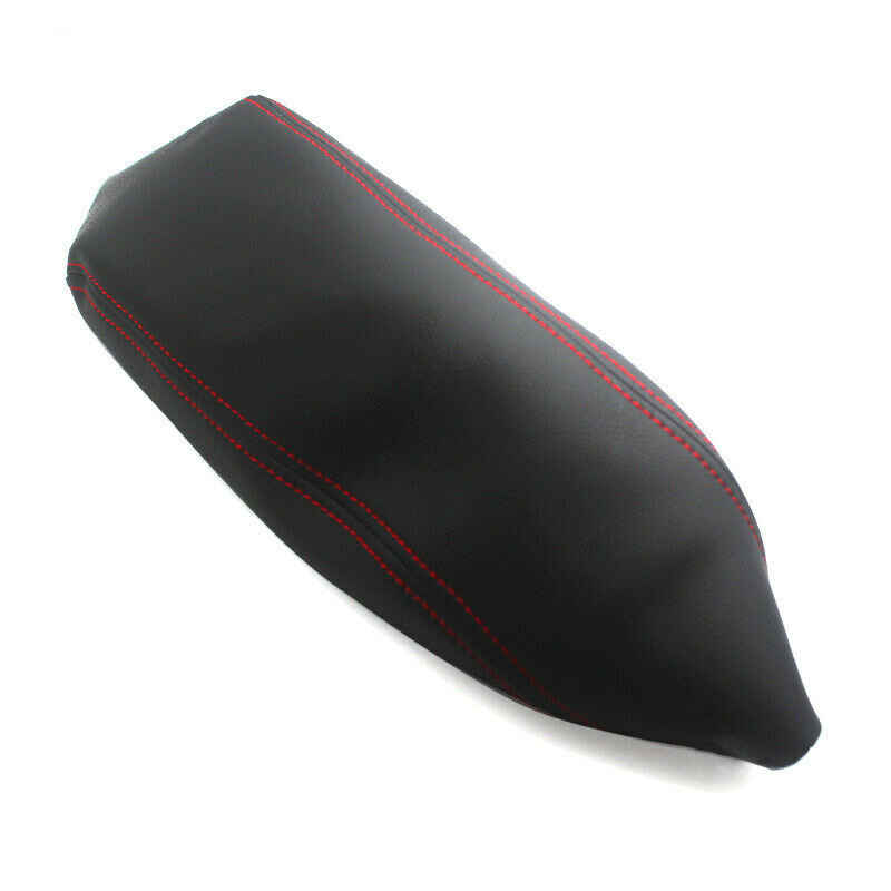 Черный с красным прошитым покрытием из микрофибры, кожаный чехол для центрального подлокотника консоли, подходит для Kia Sportage 2016, 2015, 2014, 2013, 2012, 2011