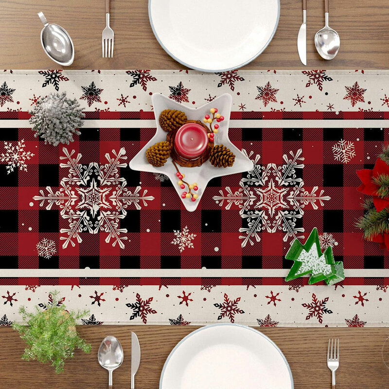 Runner da tavola di natale decorazione di buon natale per la casa bandiera da tavolo di natale copertura Navidad Noel regalo capodanno 2024 tovaglia