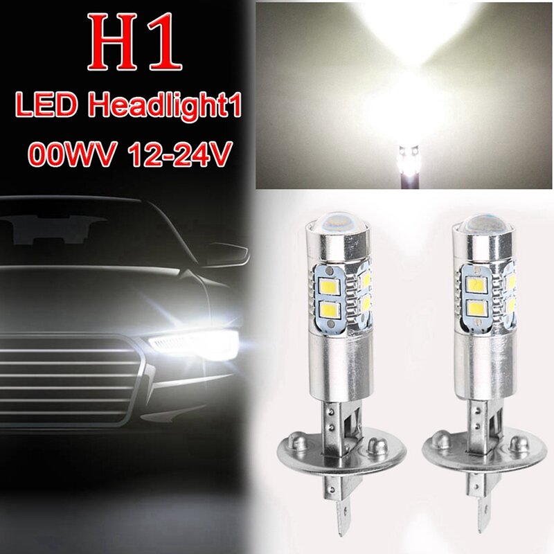 4Pcs Car Fog Lamp 100W H1 LED Headlight Bulbs 6000K 2835 SMD 10LED Super Bright Car High Low Beam Motorcycle Headlights