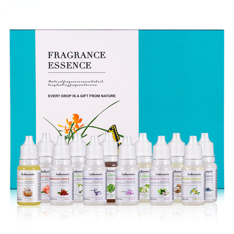 24 Flavor Liquid Fragrance Set DIY Handmade Lip Gloss Lipstick Special Fragrance Cosmetic Raw Materials