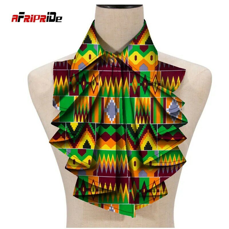 Gravata africana de impressão Ankara para mulheres, nova moda, tecido triangular africano, cera Cravat, WYA027