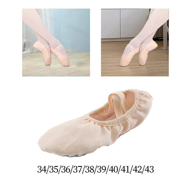 Sepatu balet perempuan sepatu senam kanvas sepatu Yoga kinerja sepatu dansa wanita sol lembut untuk anak perempuan dewasa anak-anak