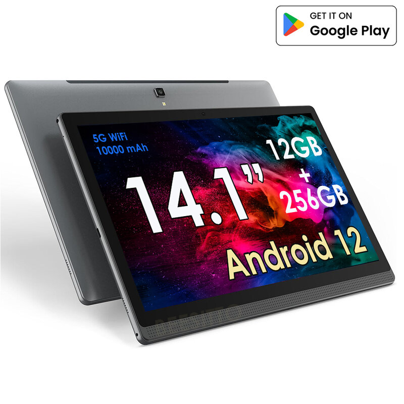 Android 12 GPS 4G LTE Telefone WiFi Tablets, 14.1 "tela grande, PC, mais novo, 12GB RAM, 256GB ROM
