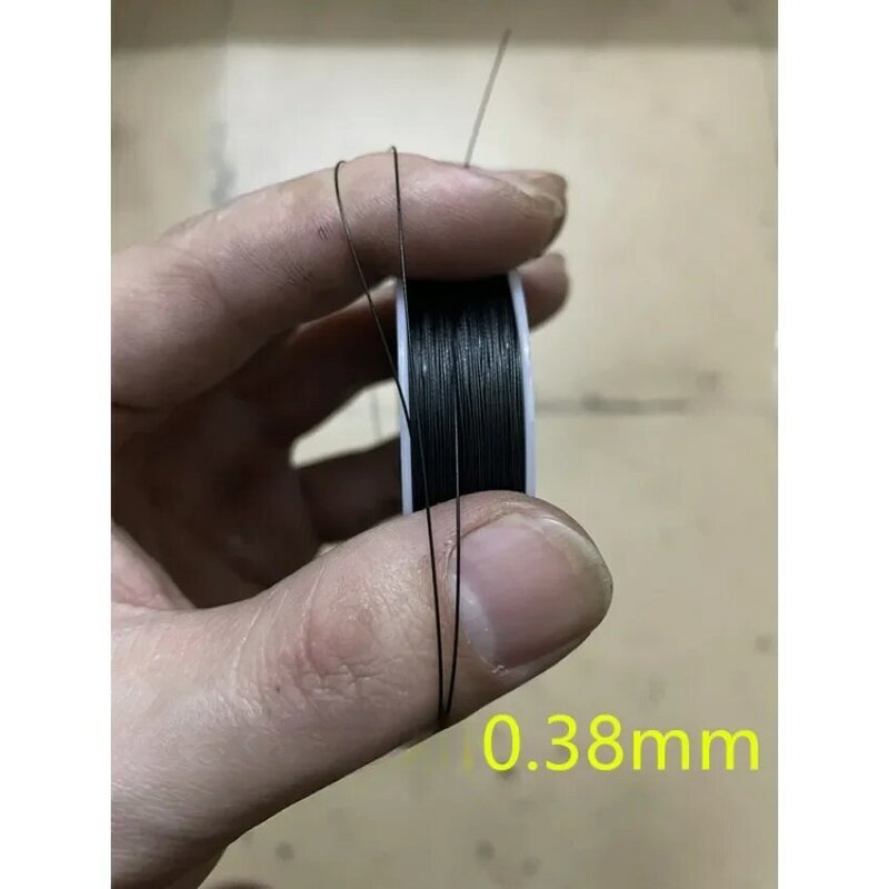 Cuerda de alambre de acero inoxidable 0,38 integrada, hilo de Pesca de Mar, línea de anzuelo de cristal, nailon negro o PVC recubierto, 100-6mm, 20M-304 M