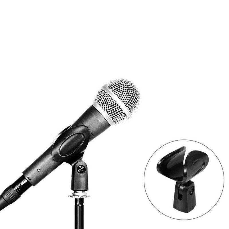 Soporte de Clip de micrófono en forma de U, abrazadera de Clip de micrófono Universal con adaptador de 25-46mm, piezas de soporte de montaje de micrófono de mano