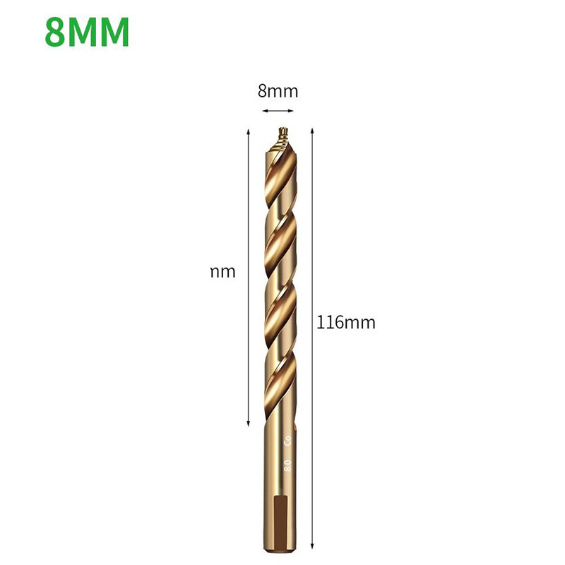 6pcs 3/4/5/6/8/10mm M35 Cobalt HSS Straight Shank Drill Bits Hole Cutter Tools For Hand Electric Drill Bench Drill