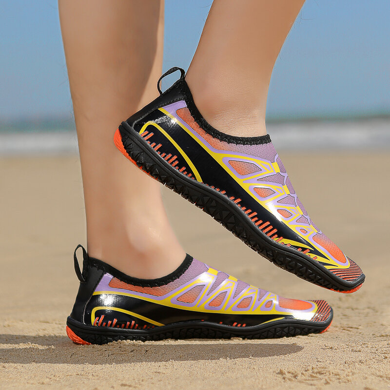 Chaussures d'eau élastiques à séchage rapide pour femmes, chaussures d'eau unisexes, pataugeoire, plage en plein air, yoga, fitness, sport, été