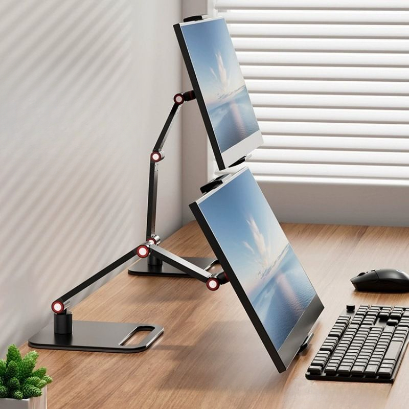 Penyangga Monitor meja portabel, dudukan logam 16 inci Universal dapat diperbesar, dasar tampilan Vesa Mount eksternal layar vertikal ekspansi