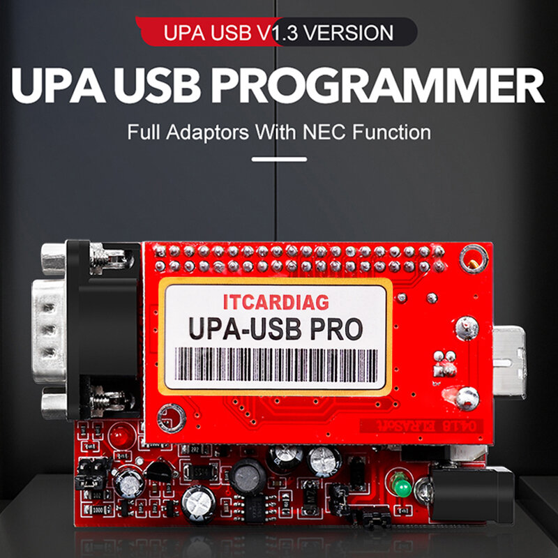 Programador UPA USB PRO V1.3 SN:050D5A5B, Sintonización de Chip ECU con escritura completa de 350MB, programador Usb 2023, adaptador Eeprom completo compatible con Win10
