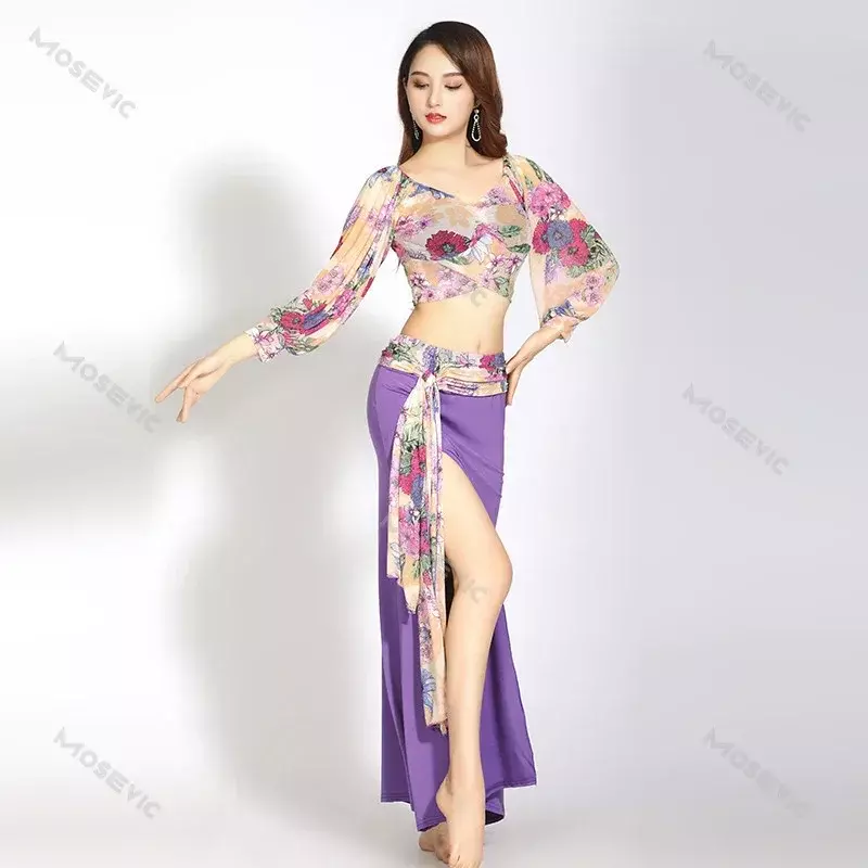 Disfraz Sexy de danza del vientre, traje de práctica, moda, actuación, escenario, danza Oriental, Danc, 2024