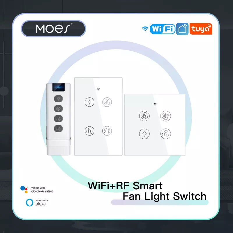 Nieuwe Wifi Rf Smart Plafond Ventilator Licht 2/3 Way Control Smart Leven/Tuya App Rf Remote Speed Control Alexa google Home Compatibel
