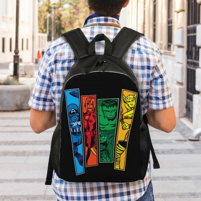 Custom Hulk Captain America Laptop Backpack Women Men Casual Bookbag for College School Student Earth Superhero Bag