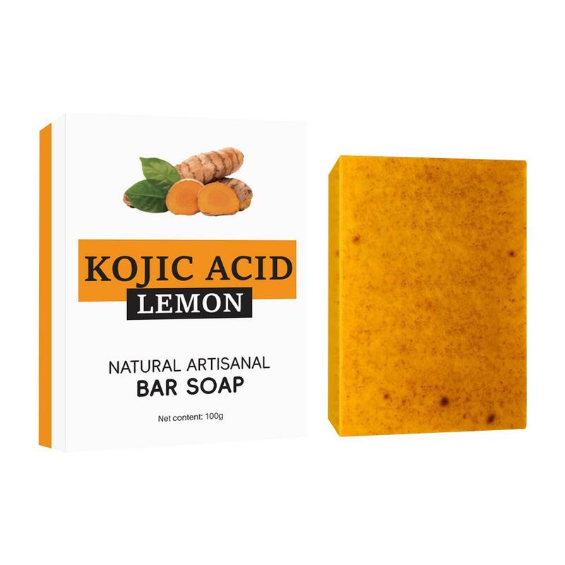 Turmeric Lemon Cleansing Soap Face Fade Dark Spots Acne Soap Marks Moisturizing Whitening Dull Skin Body Brighten R R6E9