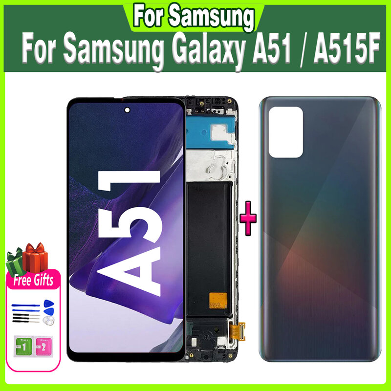 Pantalla táctil LCD Super AMOLED de 6,5 pulgadas para Samsung Galaxy, montaje de digitalizador de repuesto, probado, para A51, A515, A515F, A515FD