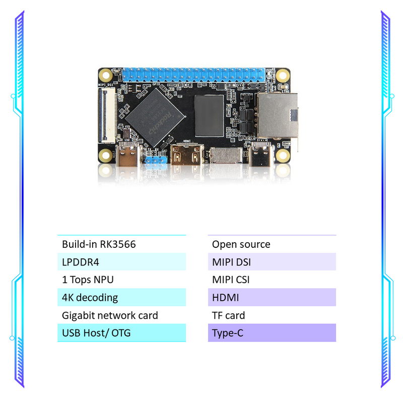 Open Source RK3566 Android Single Board Computer DIY Linux Embedded Systems SBC Computer Like Raspberry pi For Robotics Gaming