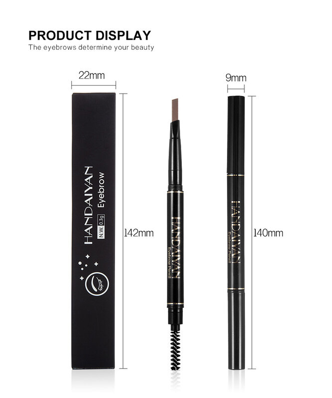 5-Color Automatic Rotating Double-Ended Triangular Eyebrow Pencil Waterproof Long-Lasting Novice Cosmetic Eyebrow Pencil Focus