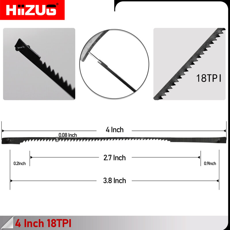 4 Zoll 105mm Dremel Scroll Blade Pin Ende 18 tpi 12er Pack für Dremel Moto-Saw MS20 MS20-01 MS51-01 MS52-01 MS53-01 und Stichs ägen