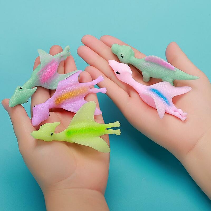Criativo Finger Catapult Dinosaur Slingshot, Brinquedos de Parede Adesivos para Adultos e Crianças, Ventilação Stress Relief, 5 PCs, 25 PCs, 50PCs