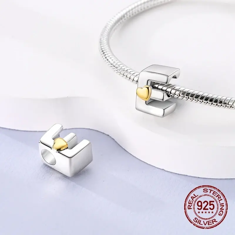 925 Silber Buchstabe A-Z Alphabet Charme Name Perlen passen Original Pandora Armbänder Charms für Frauen DIY Anhänger machen Schmuck