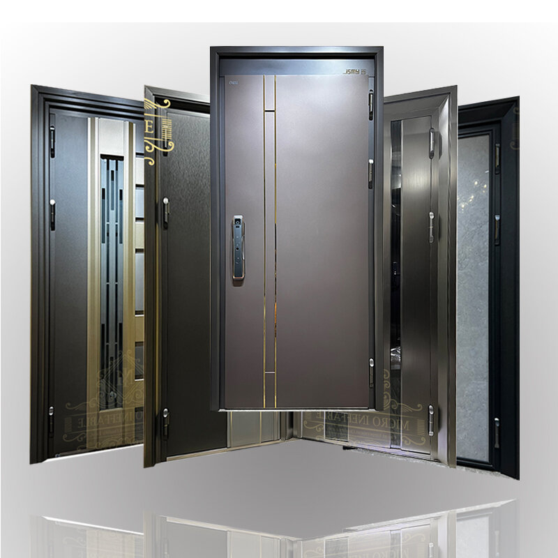 Exterior Metal Aço Segurança Porta Dupla com Coroa, Luxo Segurança Entrada, Design Real, Preço Barato, Qualidade Superior