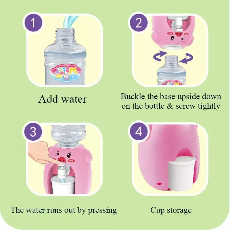 Dispenser air Mini, mainan bayi lucu pendingin air minum seperti anak hidup perangkat simulasi kartun untuk ornamen dekorasi rumah anak