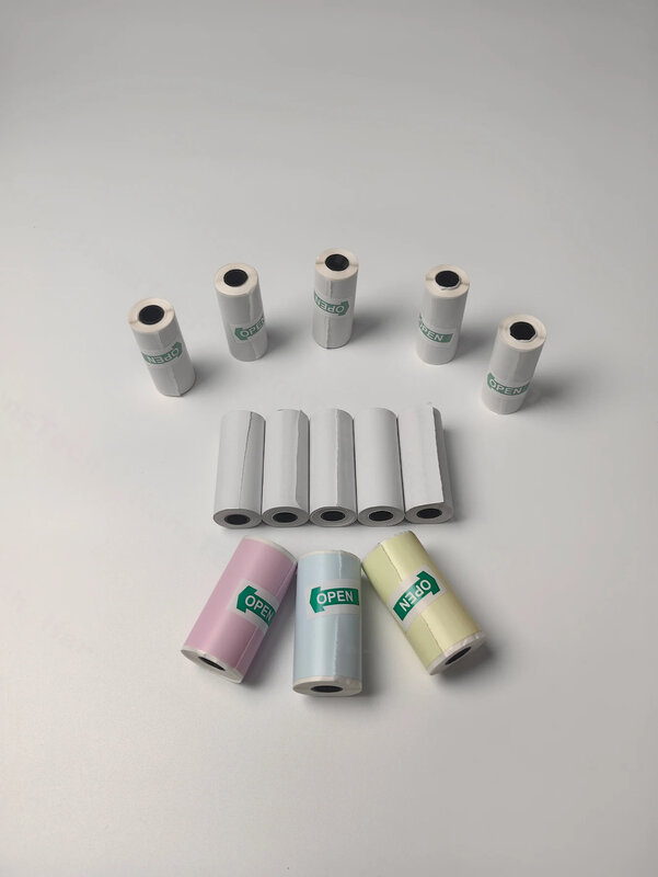Foto cor transparente adesivo de papel, papel térmico para PeriPage Paperang Photo Printer, Lebeling Suprimentos, 13 rolos