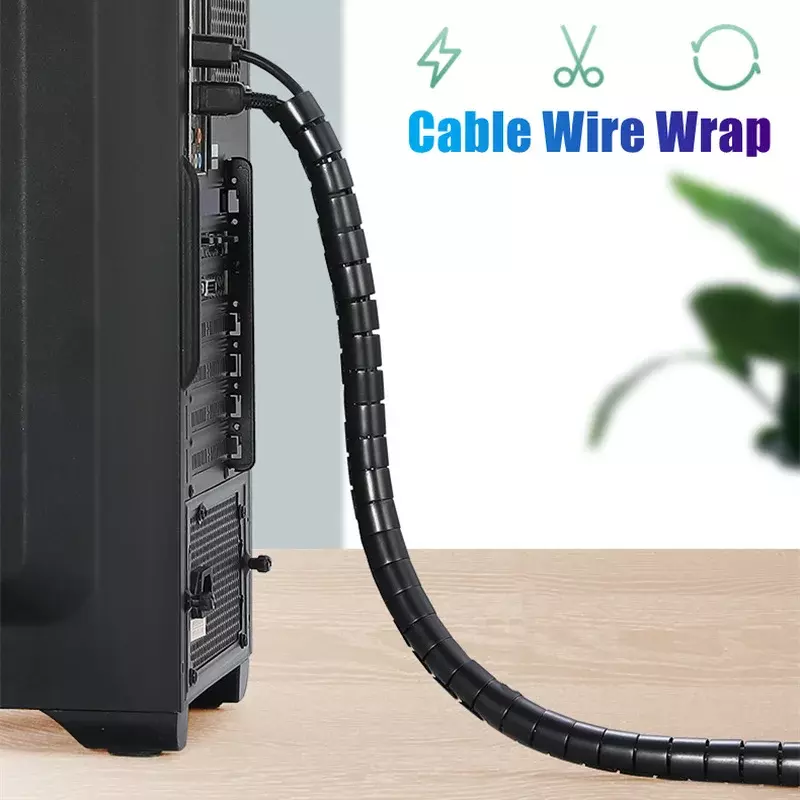 2M 28/10/8Mm Flexibele Spiral Cable Protector Kabel Organisator Computer Tv Cord Beschermende Buis organisator Management Tools